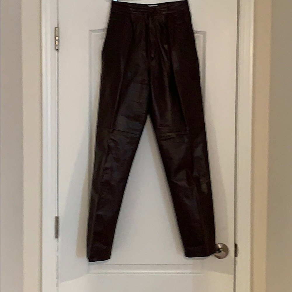 VINTAGE Tahari Genuine Leather taper pants.